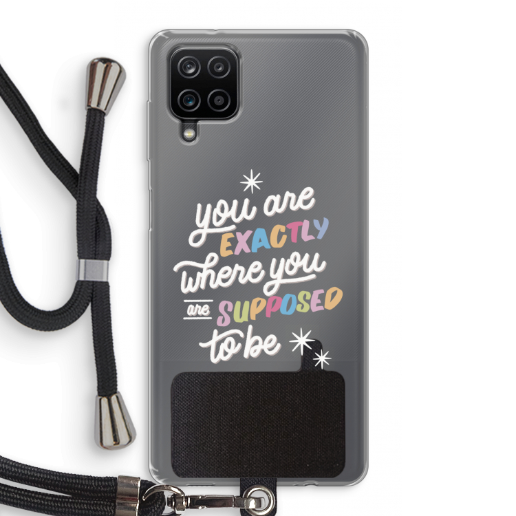 Right Place: Samsung Galaxy A12 Transparant Hoesje met koord