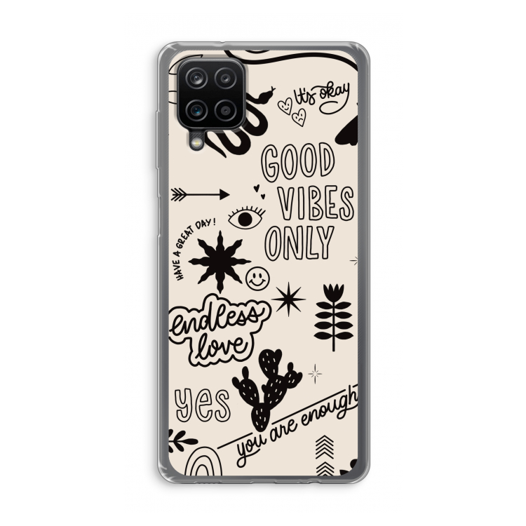 Good vibes: Samsung Galaxy A12 Transparant Hoesje