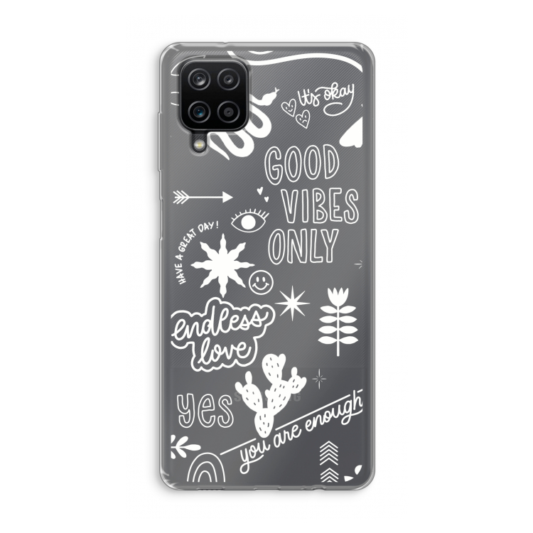 Good vibes: Samsung Galaxy A12 Transparant Hoesje