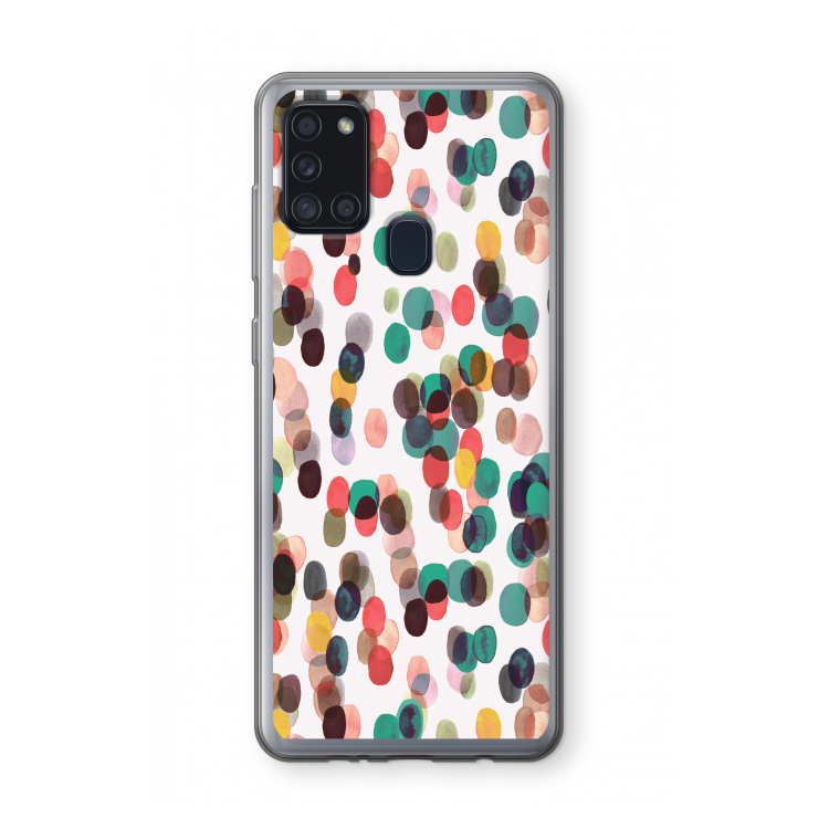 Tropical Dots: Samsung Galaxy A21s Transparant Hoesje
