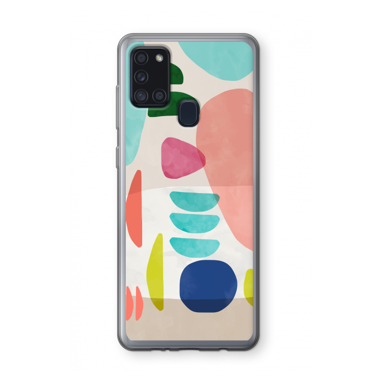 Bold Rounded Shapes: Samsung Galaxy A21s Transparant Hoesje