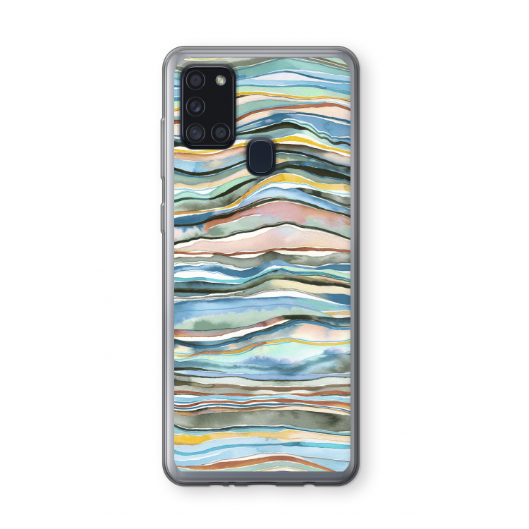 Watercolor Agate: Samsung Galaxy A21s Transparant Hoesje