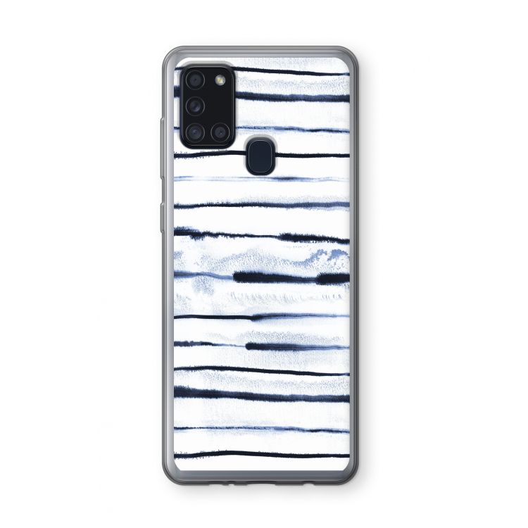 Ink Stripes: Samsung Galaxy A21s Transparant Hoesje