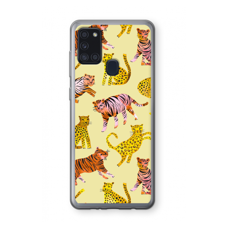 Cute Tigers and Leopards: Samsung Galaxy A21s Transparant Hoesje