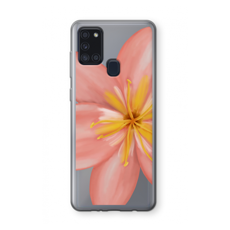 Pink Ellila Flower: Samsung Galaxy A21s Transparant Hoesje