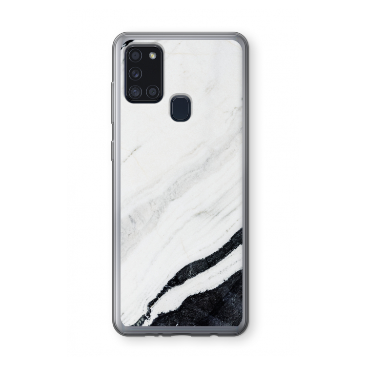 Elegante marmer: Samsung Galaxy A21s Transparant Hoesje