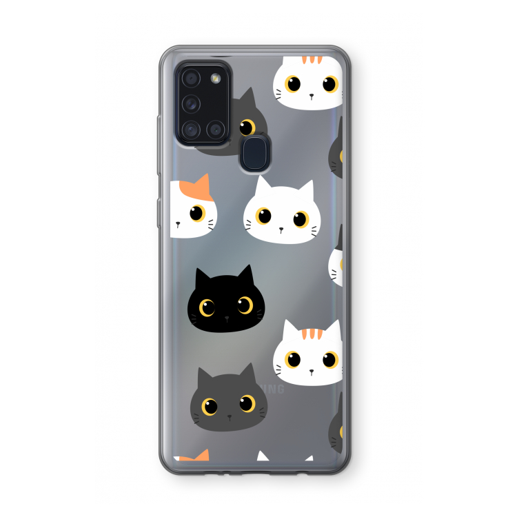 Katten: Samsung Galaxy A21s Transparant Hoesje