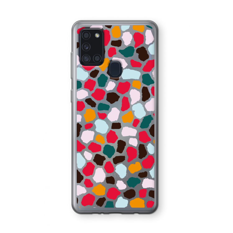 Colored Giraffe: Samsung Galaxy A21s Transparant Hoesje