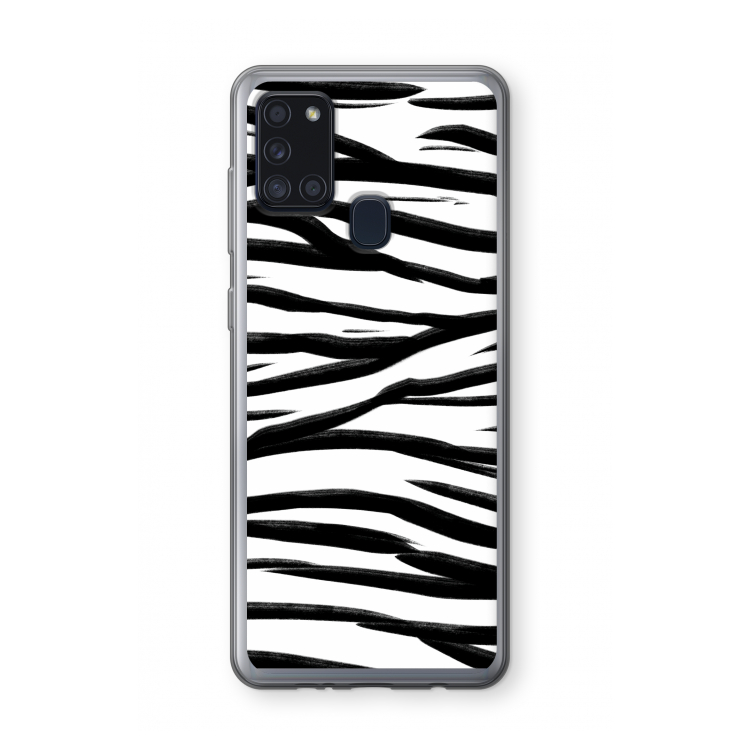 Zebra pattern: Samsung Galaxy A21s Transparant Hoesje