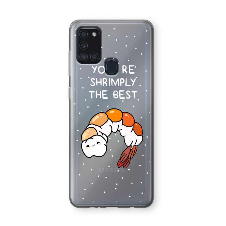 You're Shrimply The Best: Samsung Galaxy A21s Transparant Hoesje