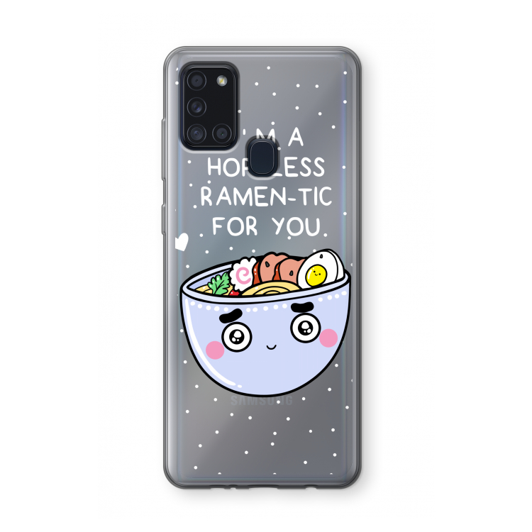 I'm A Hopeless Ramen-Tic For You: Samsung Galaxy A21s Transparant Hoesje