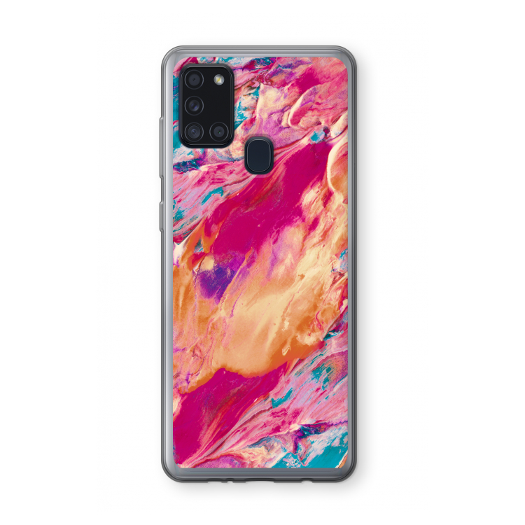 Pastel Echoes: Samsung Galaxy A21s Transparant Hoesje