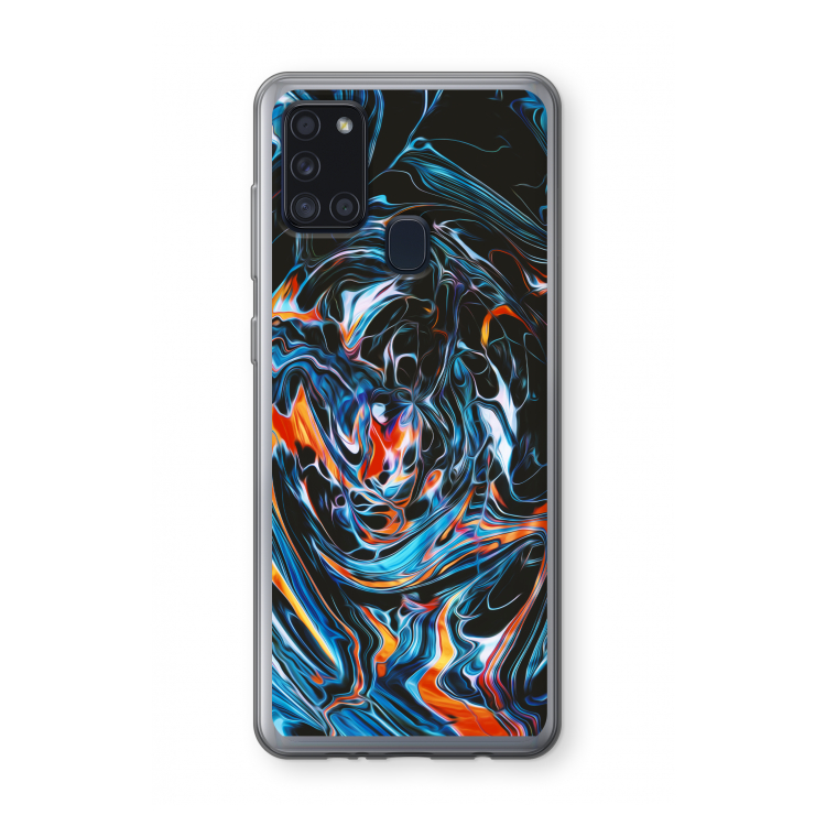 Black Unicorn: Samsung Galaxy A21s Transparant Hoesje