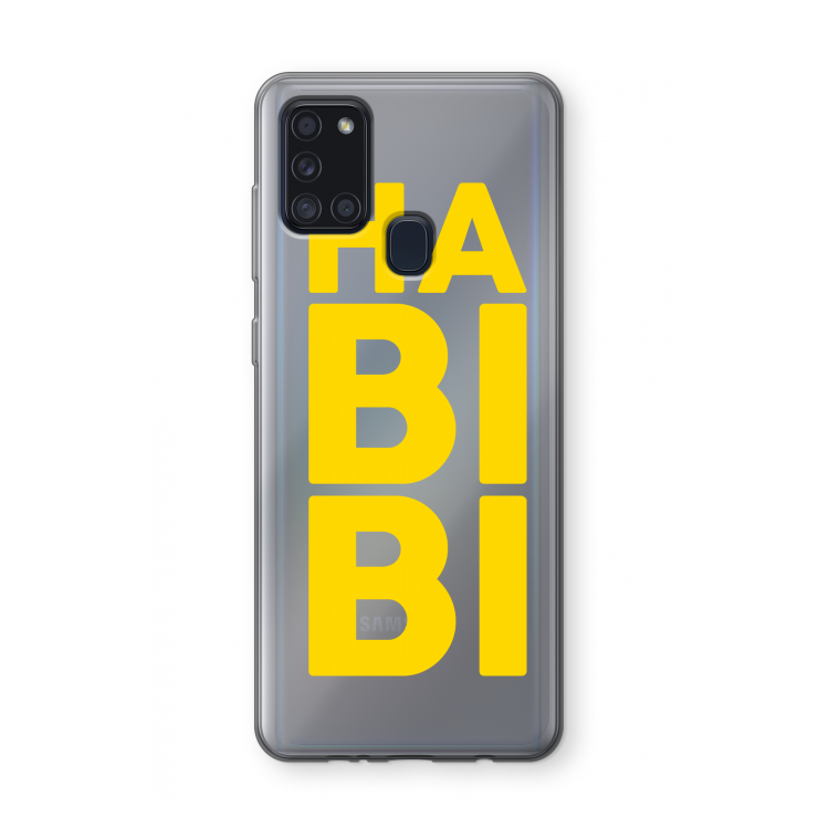 Habibi Blue: Samsung Galaxy A21s Transparant Hoesje