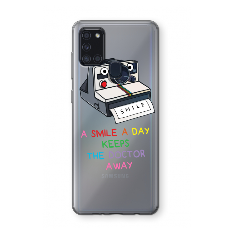 Smile: Samsung Galaxy A21s Transparant Hoesje