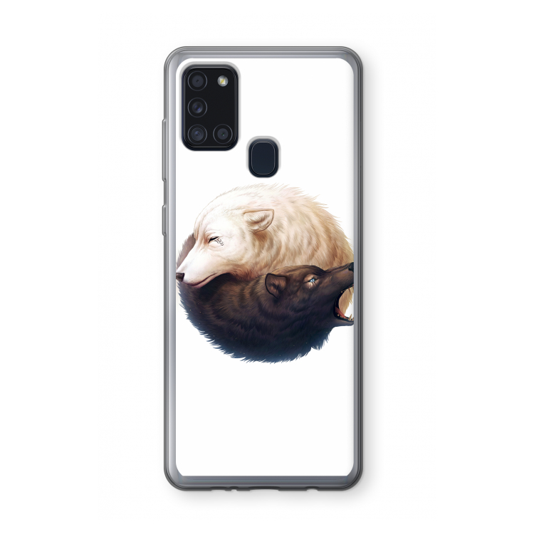 Yin Yang Wolves: Samsung Galaxy A21s Transparant Hoesje