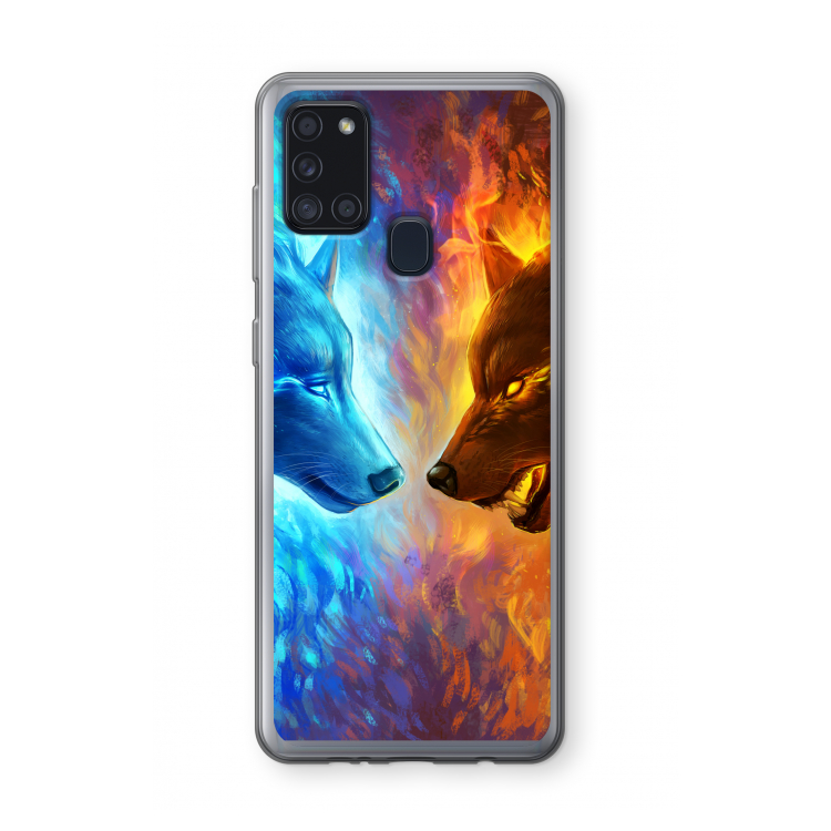 Fire & Ice: Samsung Galaxy A21s Transparant Hoesje