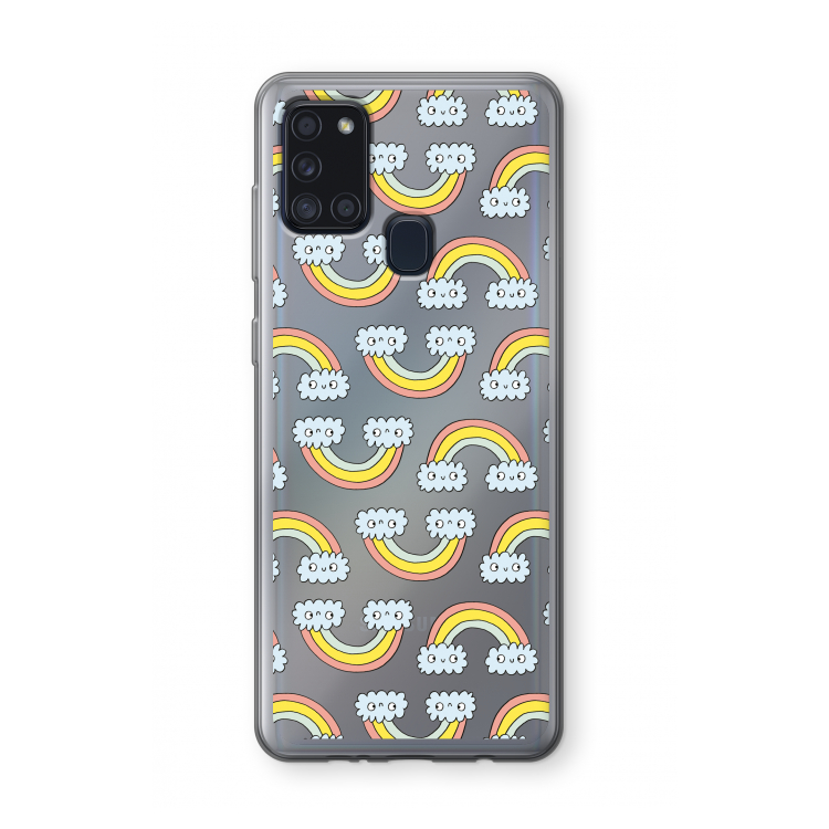 Regenboog: Samsung Galaxy A21s Transparant Hoesje