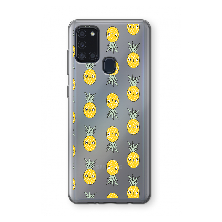 Ananas: Samsung Galaxy A21s Transparant Hoesje