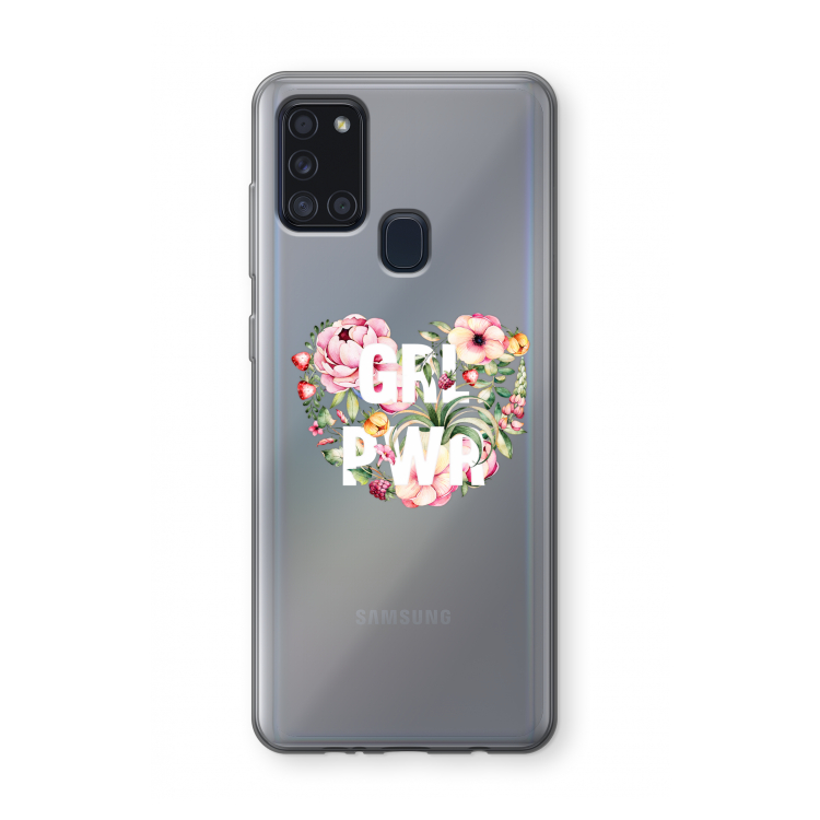 GRL PWR Flower: Samsung Galaxy A21s Transparant Hoesje