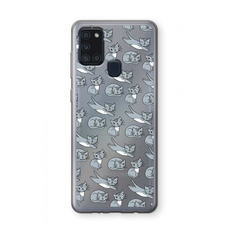 Poezen: Samsung Galaxy A21s Transparant Hoesje