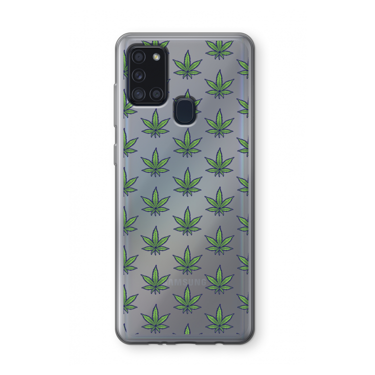 Weed: Samsung Galaxy A21s Transparant Hoesje