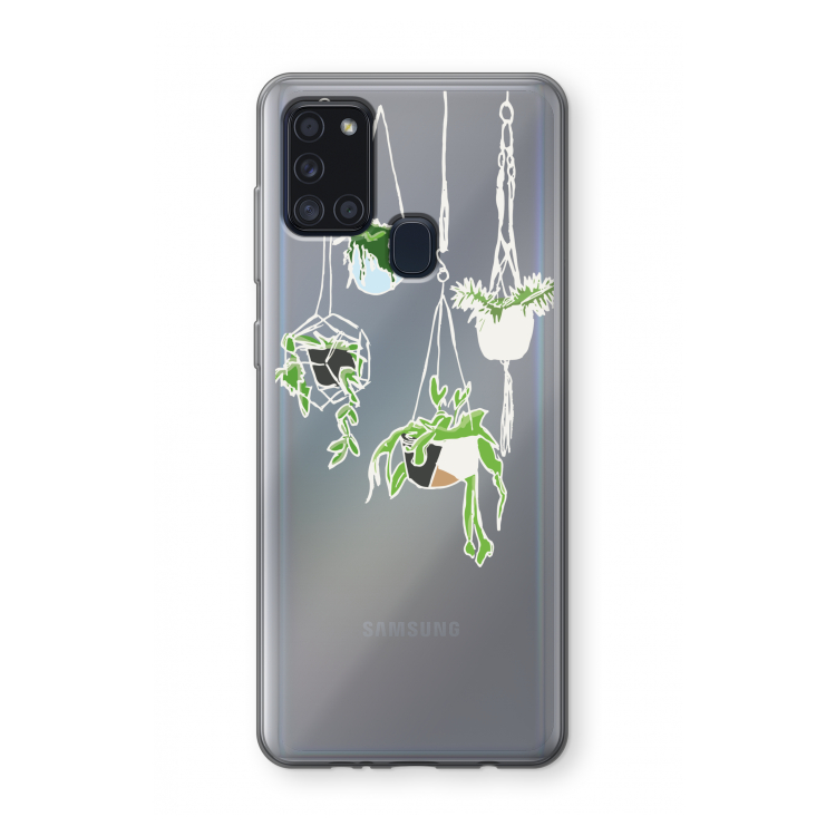Hang In There: Samsung Galaxy A21s Transparant Hoesje