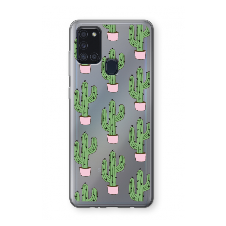 Cactus Lover: Samsung Galaxy A21s Transparant Hoesje