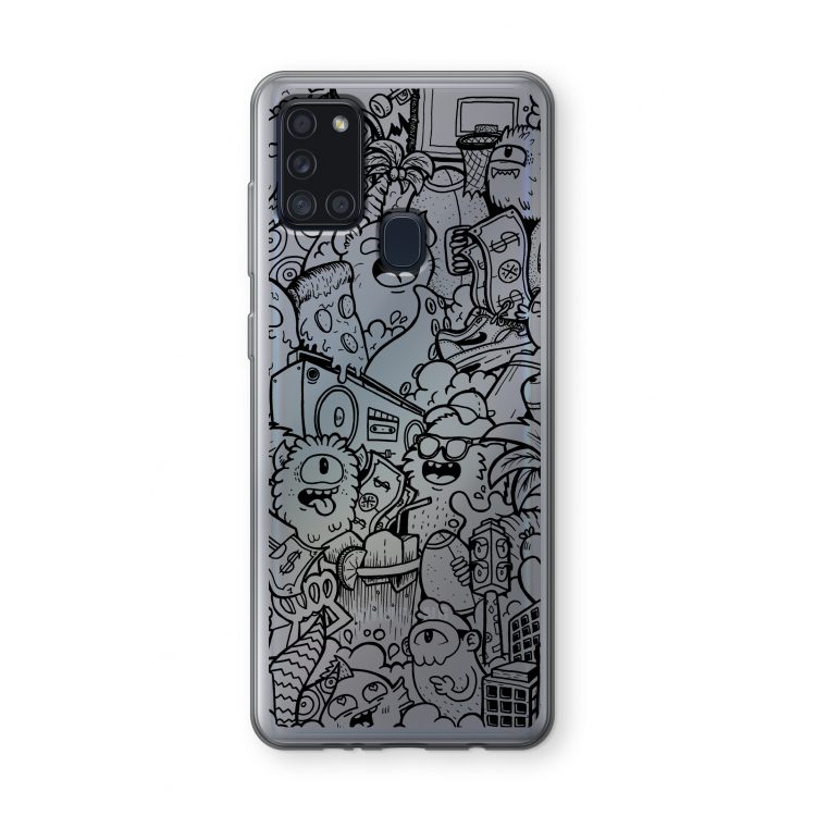Vexx Black City : Samsung Galaxy A21s Transparant Hoesje