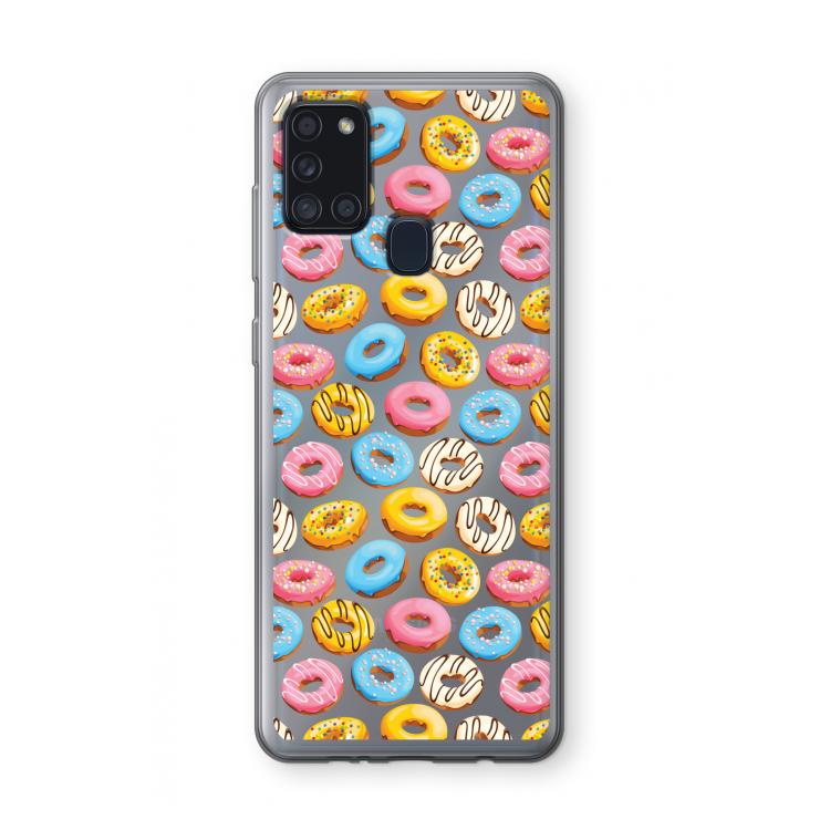 Pink donuts: Samsung Galaxy A21s Transparant Hoesje