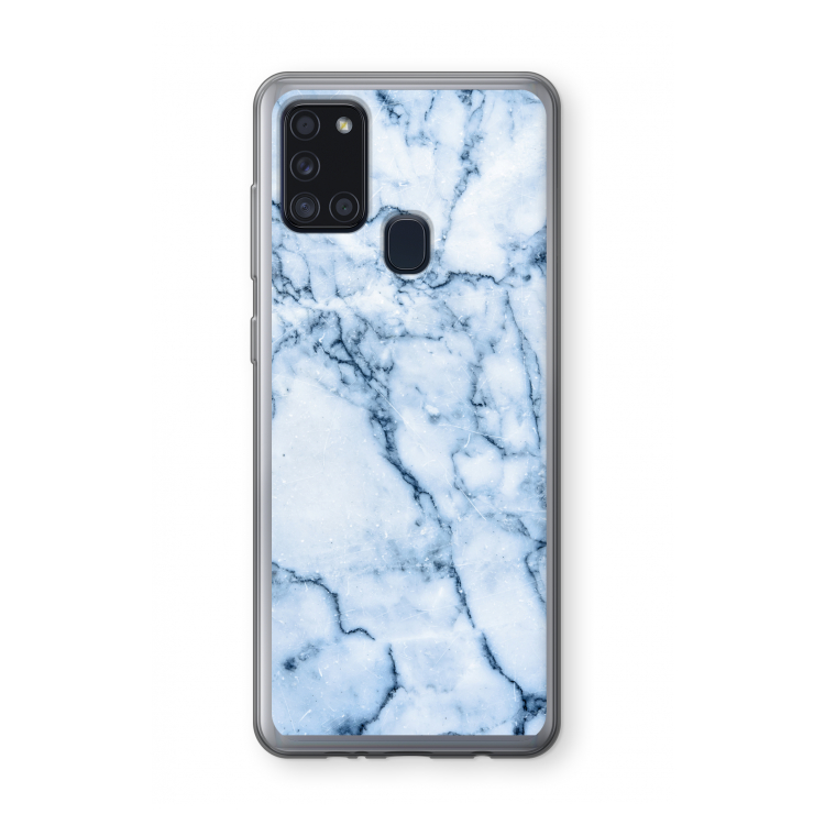 Blauw marmer: Samsung Galaxy A21s Transparant Hoesje