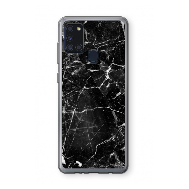 Zwart Marmer 2: Samsung Galaxy A21s Transparant Hoesje