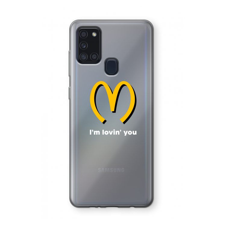 I'm lovin' you: Samsung Galaxy A21s Transparant Hoesje