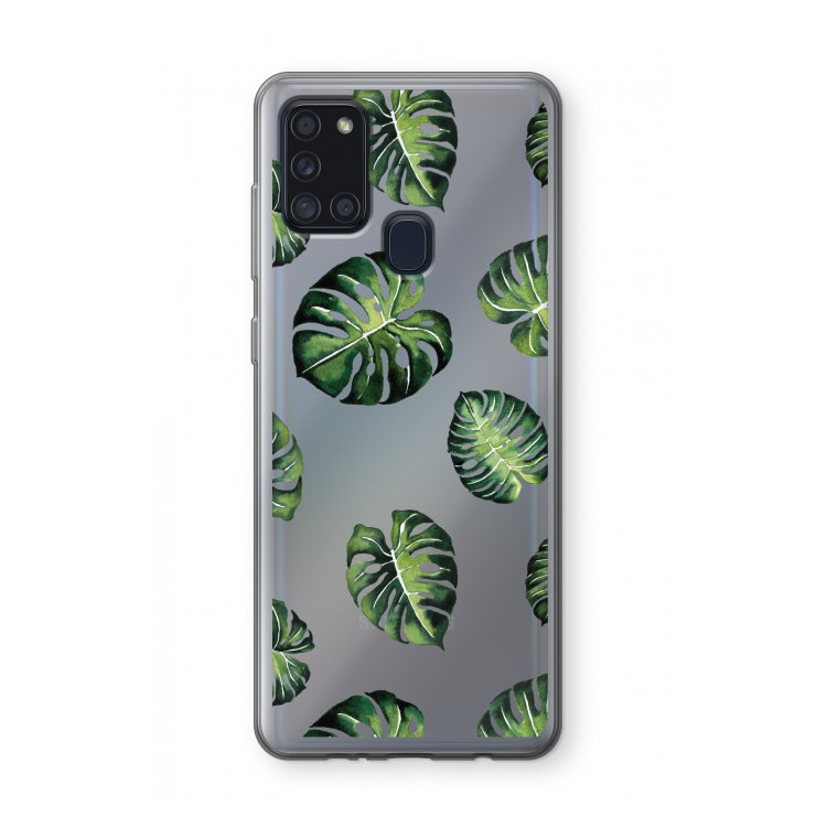 Tropische bladeren: Samsung Galaxy A21s Transparant Hoesje
