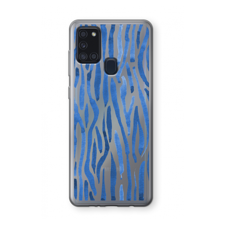 Blauwe nerven: Samsung Galaxy A21s Transparant Hoesje