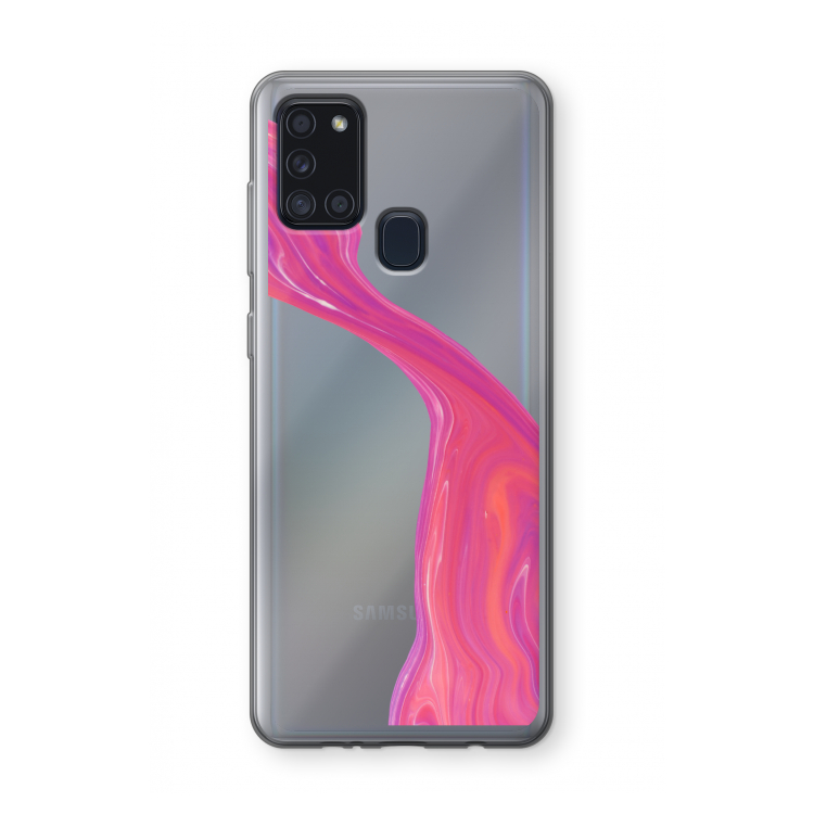 Paarse stroom: Samsung Galaxy A21s Transparant Hoesje