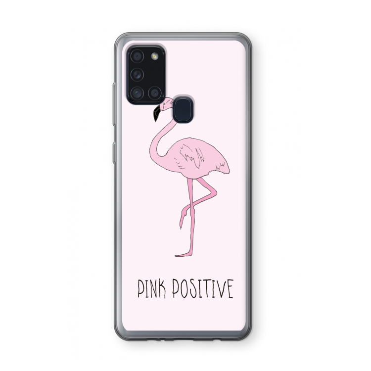 Pink positive: Samsung Galaxy A21s Transparant Hoesje