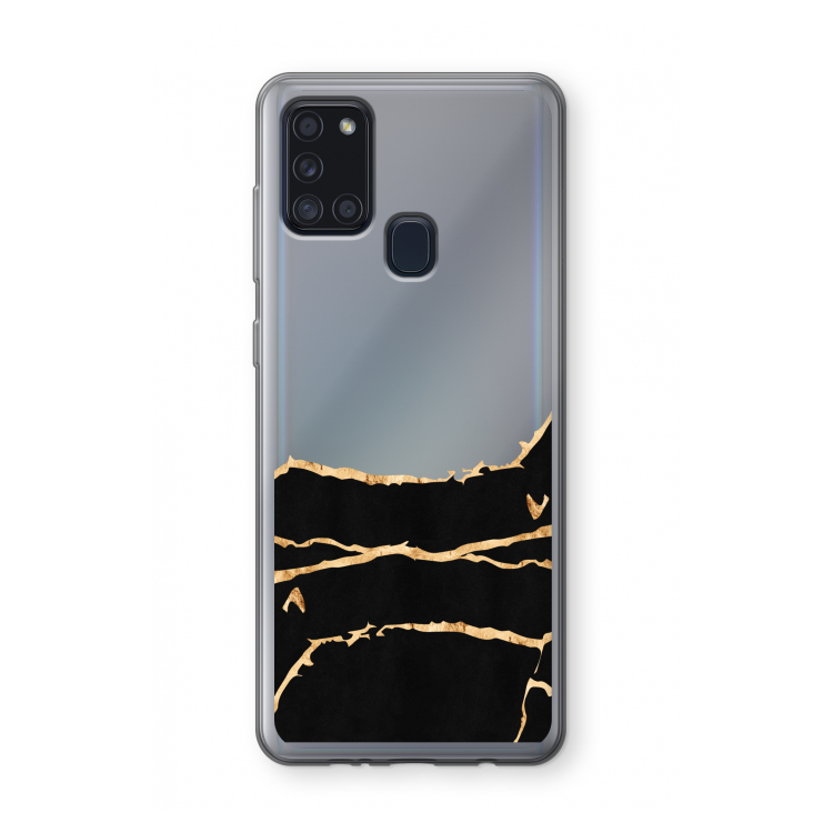 Gouden marmer: Samsung Galaxy A21s Transparant Hoesje