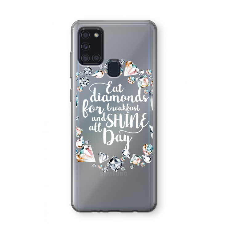 Diamonds: Samsung Galaxy A21s Transparant Hoesje