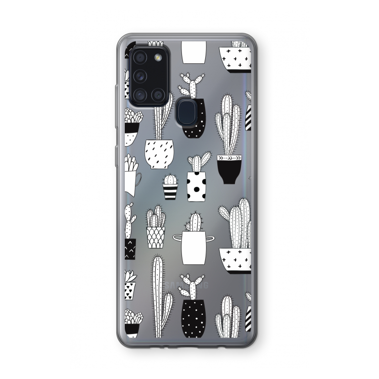 Cactusmotief: Samsung Galaxy A21s Transparant Hoesje
