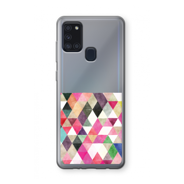 Gekleurde driehoekjes: Samsung Galaxy A21s Transparant Hoesje