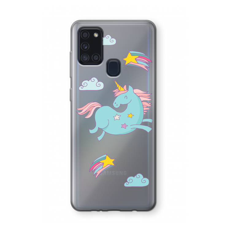 Vliegende eenhoorn: Samsung Galaxy A21s Transparant Hoesje
