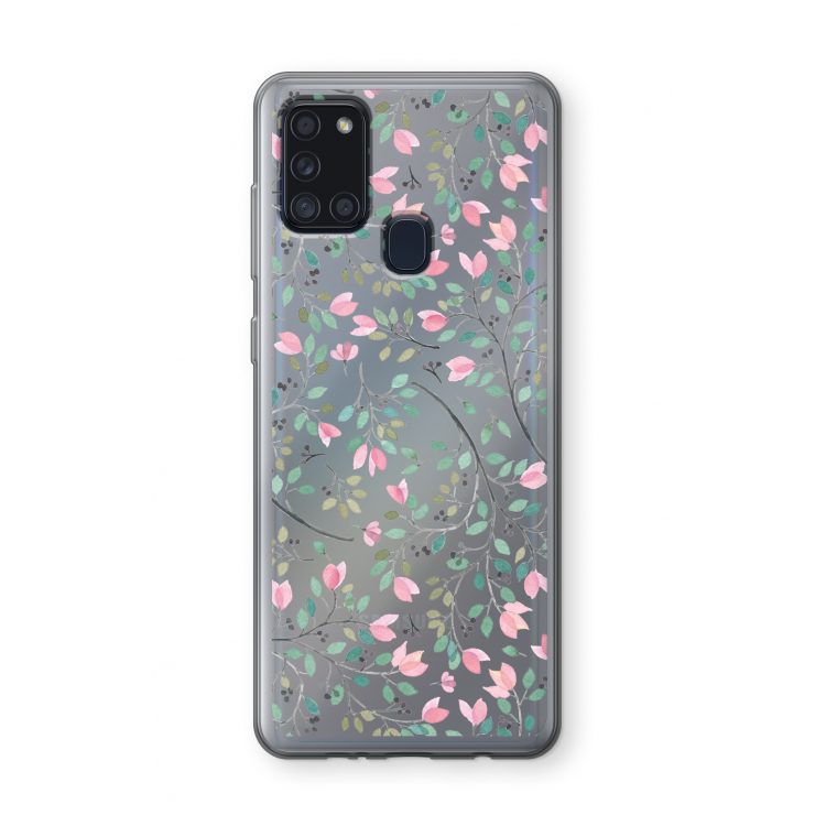 Sierlijke bloemen: Samsung Galaxy A21s Transparant Hoesje