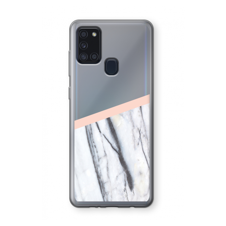 A touch of peach: Samsung Galaxy A21s Transparant Hoesje