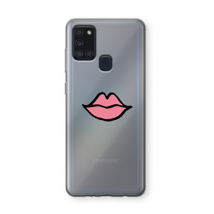 Kusje: Samsung Galaxy A21s Transparant Hoesje