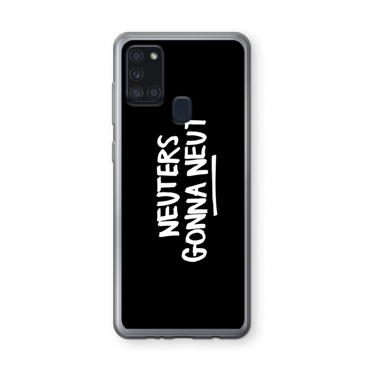 Neuters (zwart): Samsung Galaxy A21s Transparant Hoesje