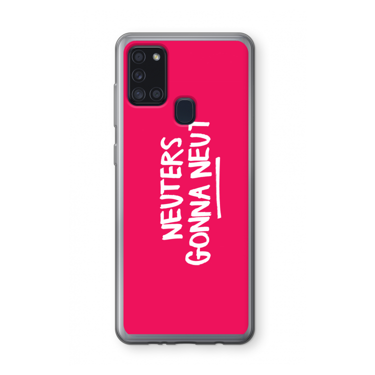 Neuters (roze): Samsung Galaxy A21s Transparant Hoesje