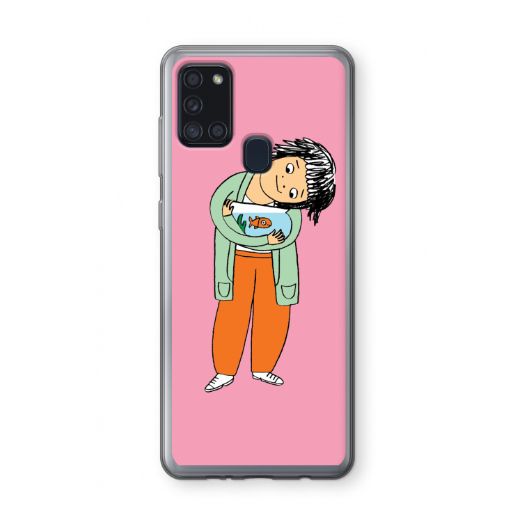 Visknuffel: Samsung Galaxy A21s Transparant Hoesje