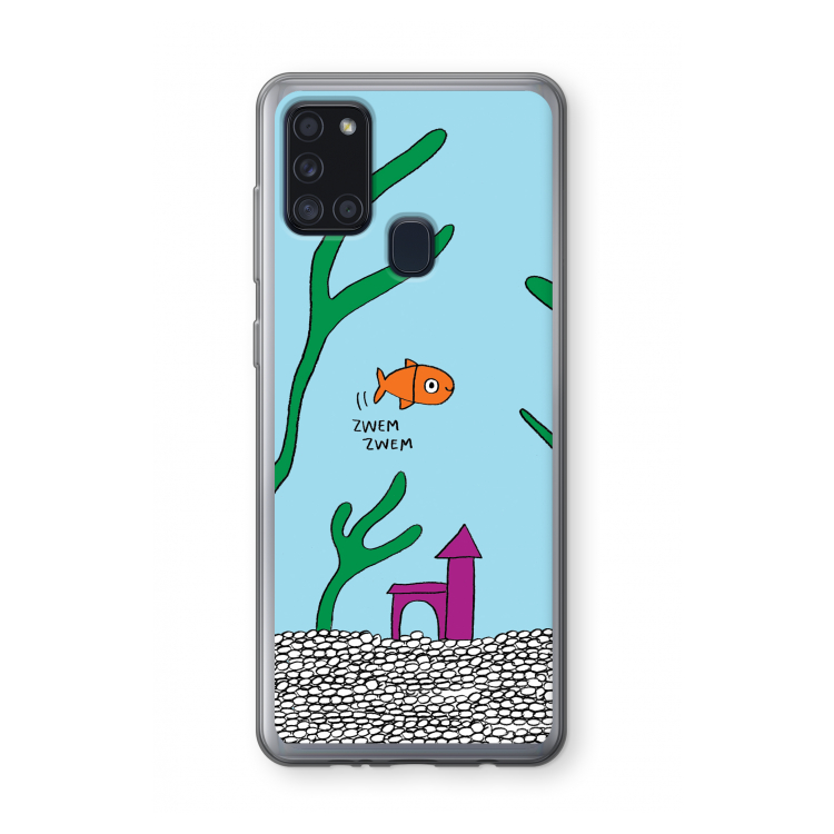 Aquarium: Samsung Galaxy A21s Transparant Hoesje