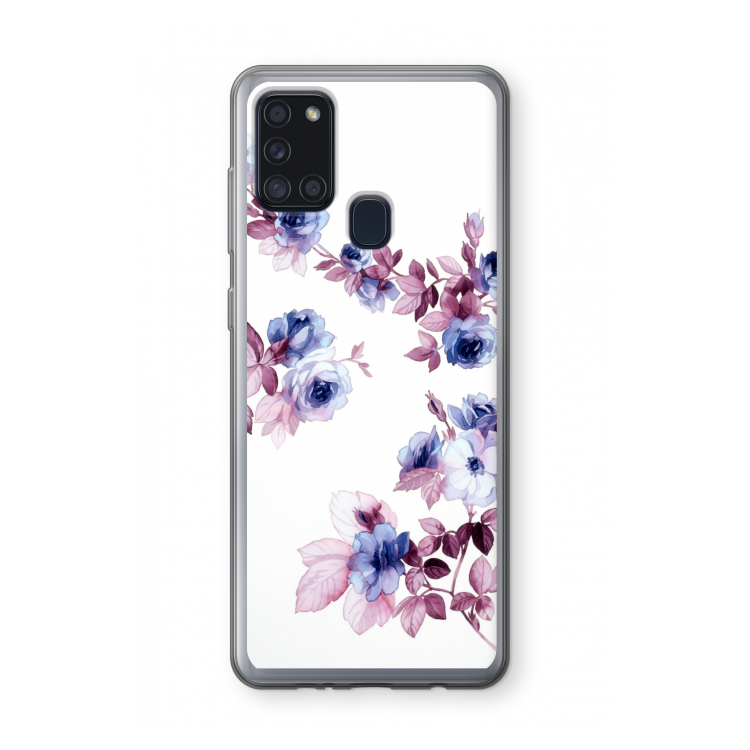 Waterverf bloemen: Samsung Galaxy A21s Transparant Hoesje